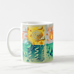 Mug Œuvre d'art murale moderne des quatre éléments 202