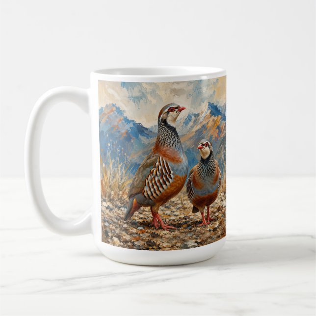Mug Œuvre d'art représentant un couple de perdrix chou (Gauche)