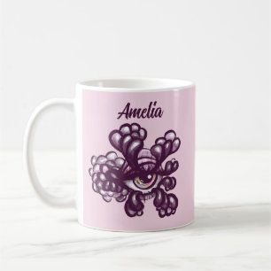Mug Œuvre d'art surréaliste Weirdcore Eye dans un cadr