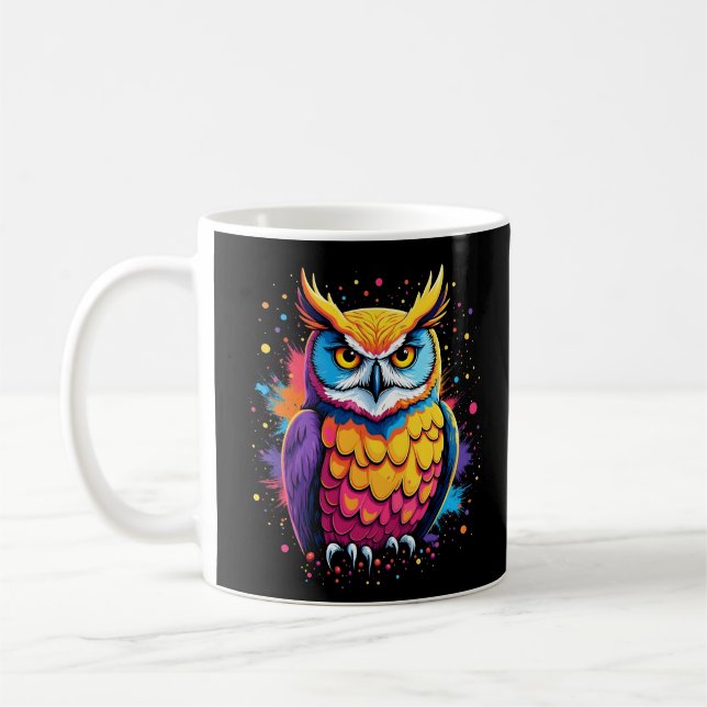 Mug OEuvre d'artisanat de la Chouette Oiseau nocturne (Gauche)