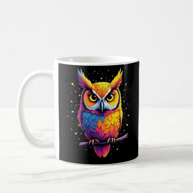 Mug OEuvre d'artisanat de la Chouette Oiseau nocturne (Gauche)