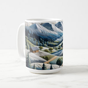 Mug Oeuvre de la scène de la montagne d'hiver