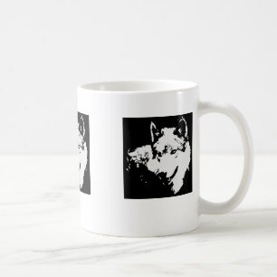 Mug Oeuvre de Loup noir et blanc