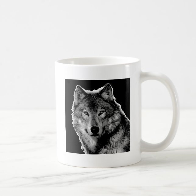Mug Oeuvre de Loup noir et blanc (Droite)