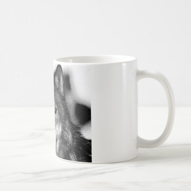 Mug Oeuvre de Loup noir et blanc (Droite)