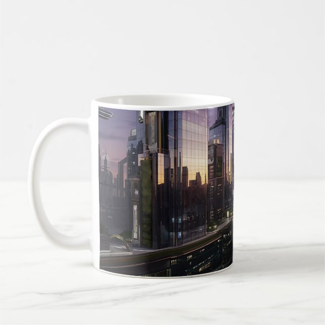 Mug OEuvre futuriste Cityscape (Gauche)