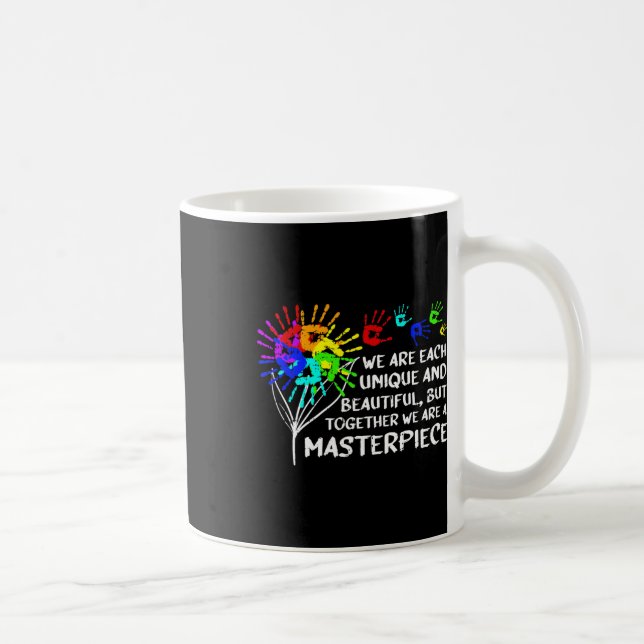 Mug Œuvre Unique de Sensibilisation à l'Autisme Parent (Droite)