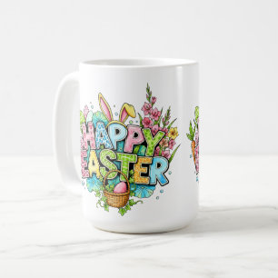 Mug Œuvres d'art de Pâques ludiques avec oreilles de l