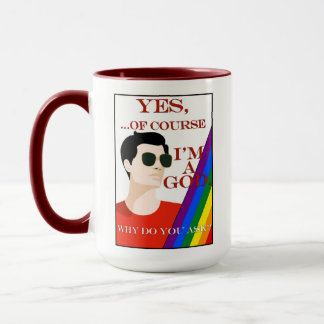 Mug Of Course I'm a God Retro Vintage Gay Pride Male 
