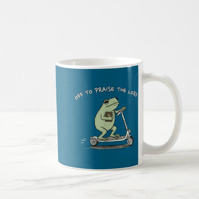Mug Off To Praise The Lord Funny Christian Meme Frog H (Droite)