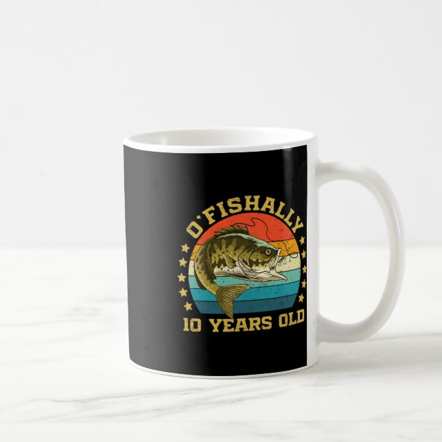 Mug Officiellement 10 ans drôle de pêche anniversaire  (Droite)