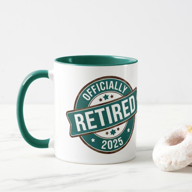 Mug Officiellement à la retraite 2025 (Avec donut)