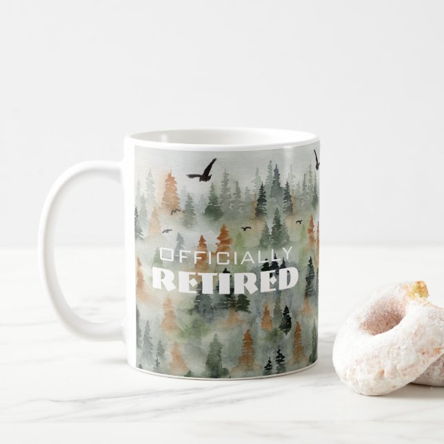 Mug Officiellement Retraité De La Forêt Misty (Avec donut)