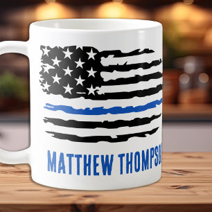 Mug Officier de police personnalisé Thin Blue Line Ca