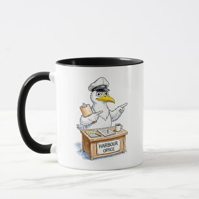Mug Officier de port des oiseaux comiques (Gauche)