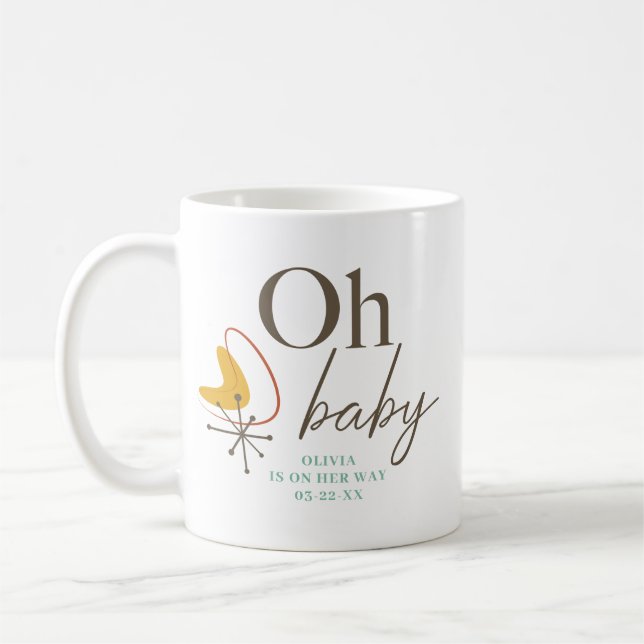 Mug Oh Baby Mid Century Baby shower Favoriser (Gauche)