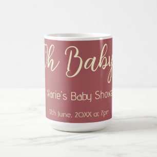 Mug oh baby shower nom date maron simple minimal tenda