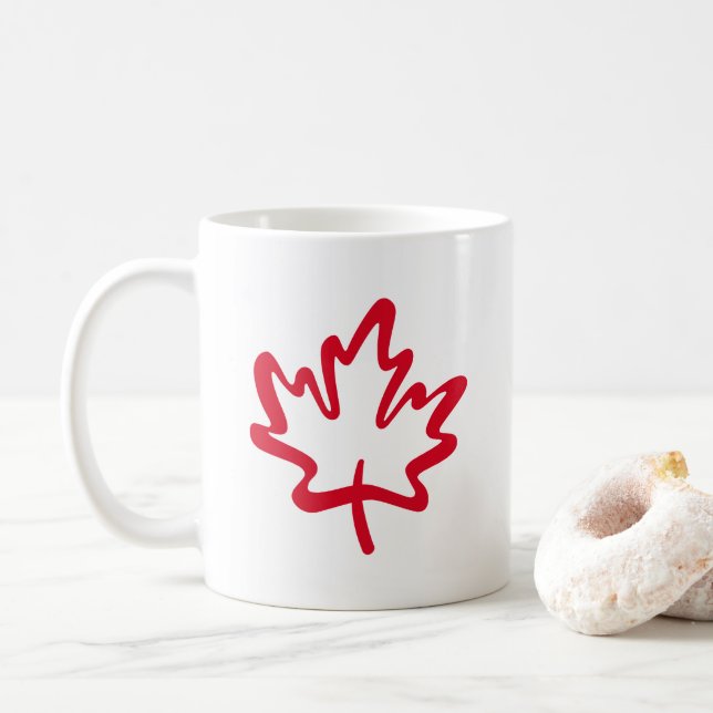 Mug Oh Canada ! Jour Grande Feuille d'Érable Canadienn (Avec donut)