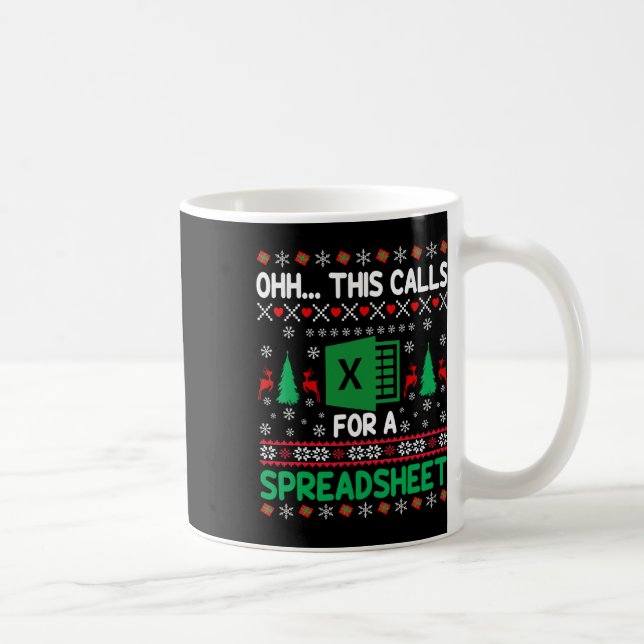 Mug Oh ceci appelle un pull de Noël de feuille de calc (Droite)