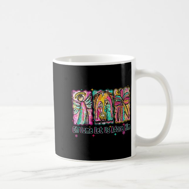 Mug Oh Come Let Us Adore Him Christian Christmas Coque (Droite)