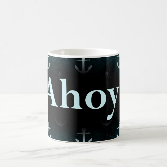 Mug Oh ! Conception de motif d'Ancre bleu-foncé (Centre)