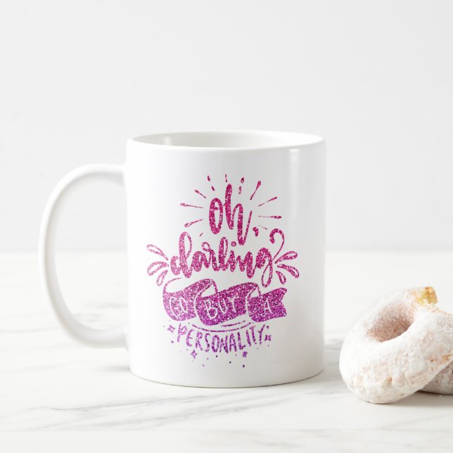 MUG OH DARLING ALLEZ ACHETER UNE PARTIES SCINTILLANT D (Avec donut)