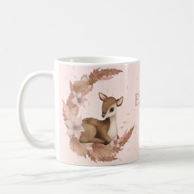 Mug Oh, Deer charmant Bambi sur Fleurs avec des étoile (Gauche)