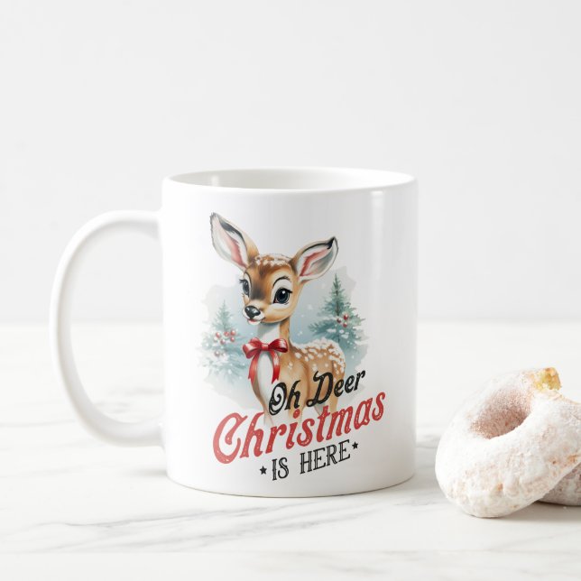 Mug Oh Deer Christmas is Here - Festive Holiday (Avec donut)