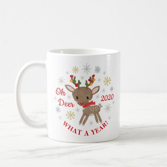 Mug Oh Deer Quel An Reinder Noël Fête (Gauche)