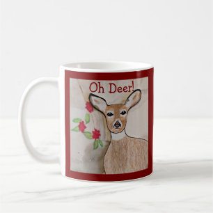 Mug Oh Deer ! Rouge fonçé