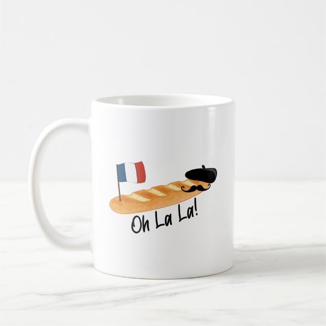 Mug Oh La La - French Baguette - Funny Francophile (Gauche)