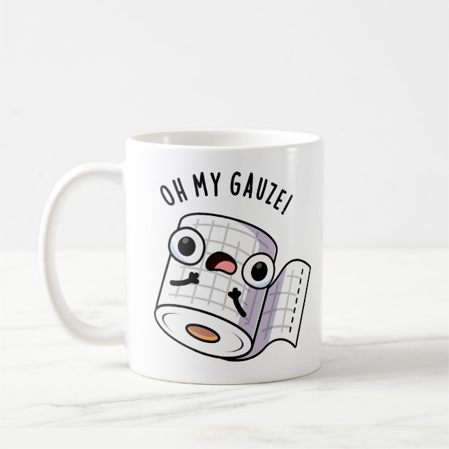 Mug Oh Ma Gauze Drôle de Pun de Premiers Secours  (Gauche)