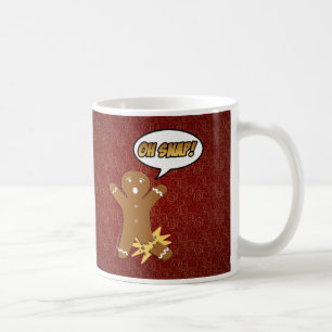 Mug Oh Snap Funny Christmas Gingerbread Homme Broken