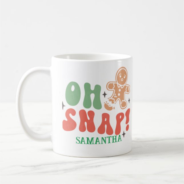 Mug Oh snap rétro drôle Noël dire personnalisé (Gauche)