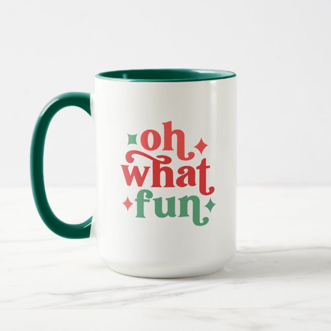 Mug Oh What Fun - Festive Holiday Typographie (Gauche)