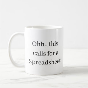 Mug Ohh ça appelle un tableur, Finance drôle