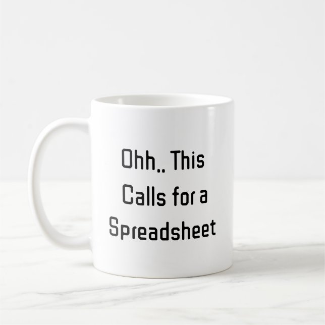 Mug Ohh cela nécessite une feuille de calcul, budget h (Gauche)