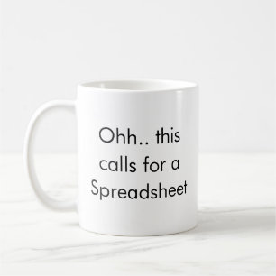 Mug Ohh cela nécessite une feuille de calcul, comptabl