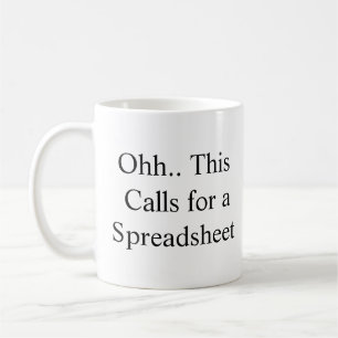 Mug Ohh cela nécessite une feuille de calcul, emploi à