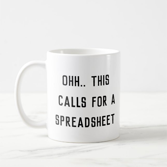 Mug Ohh cela nécessite une feuille de calcul, patron e (Gauche)