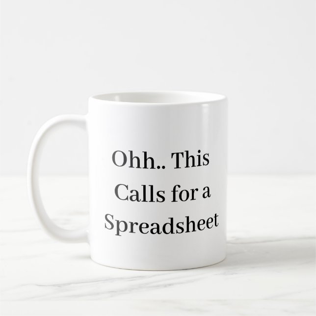 Mug Ohh cela nécessite une feuille de calcul, un compt (Gauche)