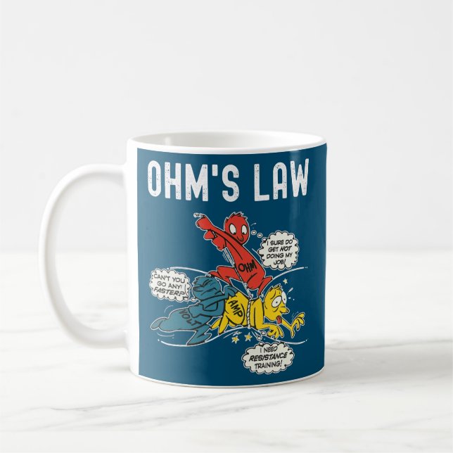 Mug Ohms Law Funny Electricity Expliqué Électrique (Gauche)