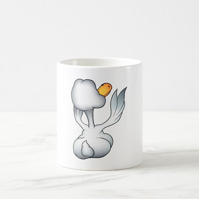 Mug Oie Blanche Par Derrière Oiseau Ridicule (Créateur téléchargé)