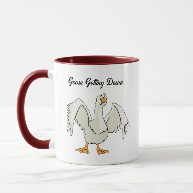 Mug Oie blanche qui danse drôle dessin animé (Gauche)