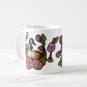 Mug Oie canadienne Oie canadienne Oie rose Floral Art