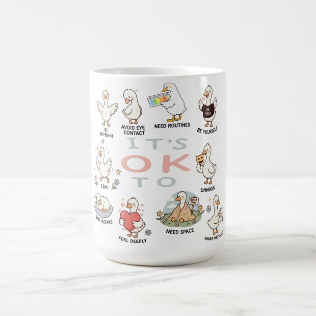Mug Oie de l'acceptation de l'autisme | C'est OK d'êtr (Centre)