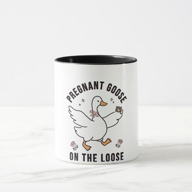Mug Oie enceinte sur l'oiseau de Grossesse Perdue Oie  (Centre)