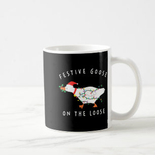Mug Oie festive en liberté drôle d'oie idiote rétro