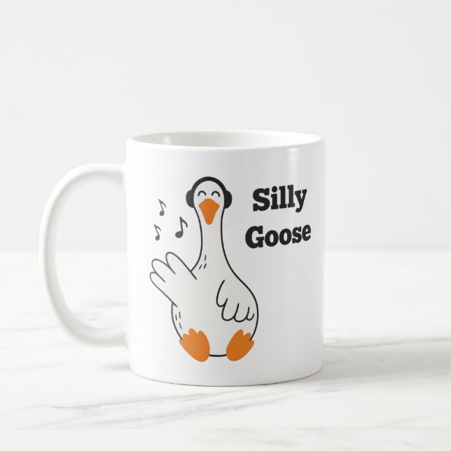 Mug Oie Ridicule Avec Écouteurs – Oie Drôle Mignonne (Gauche)