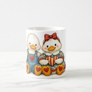 Mug Oie vintage personnalisée Couple d'oies rétro des
